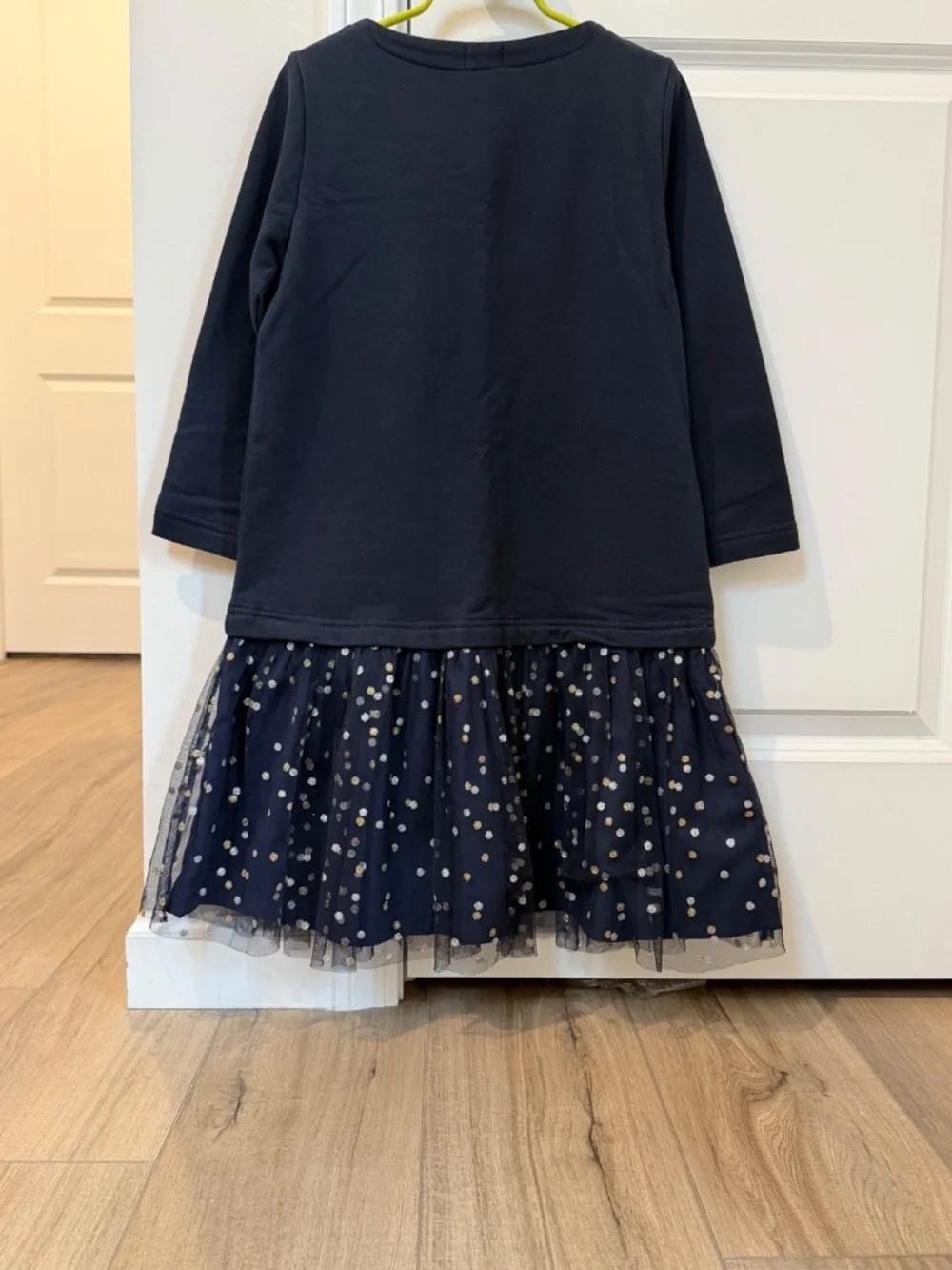 J.Crew Crewcuts Girls Navy Metallic Dot Tulle Dress Size 10